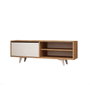 Hanah Home Soporte para TV Roble y Blanco 120x47x35 cm, Tablero de Partículas Recubierto de Melamina, Mueble TV Moderno para Salón con Estantes